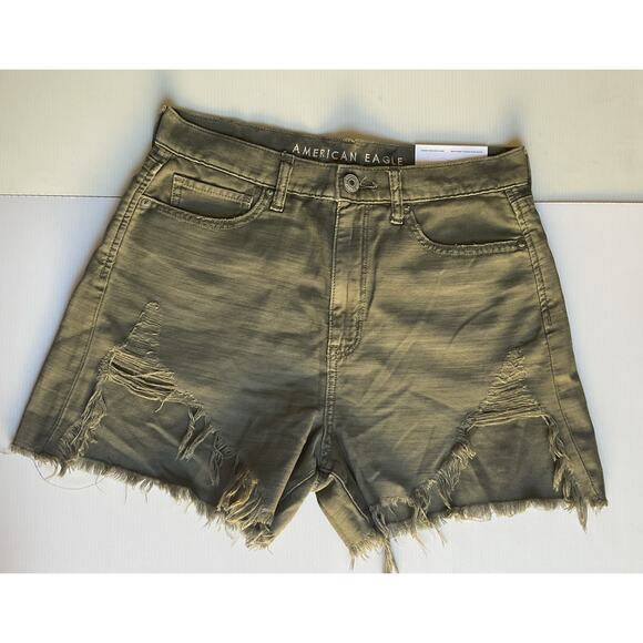 American Eagle Outfitters Pants - American Eagle Women’s Highest Rise Mom Shorts Sz 8 (29W) Green Y2K Festival New
